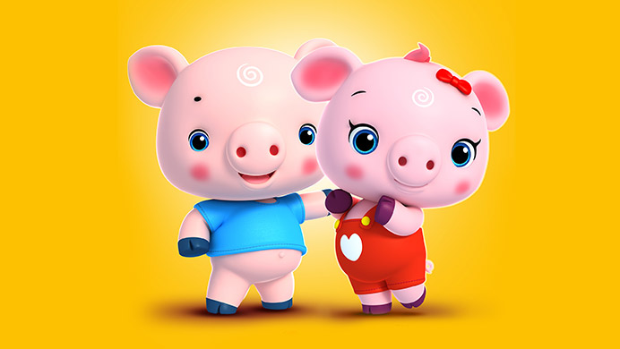 豬小凈與豬小垠卡通形象設(shè)計(jì)